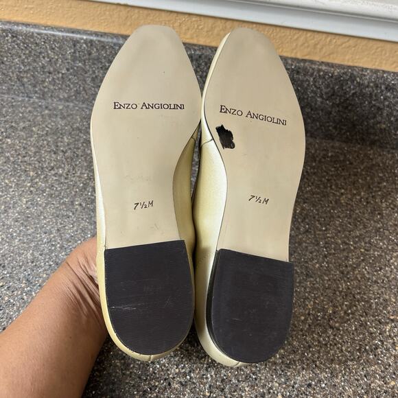 Enzo Angiolini Comfort Flats Womens Sz 7.5M Snake Skin Print Gold Leather Loafer - Picture 9 of 10